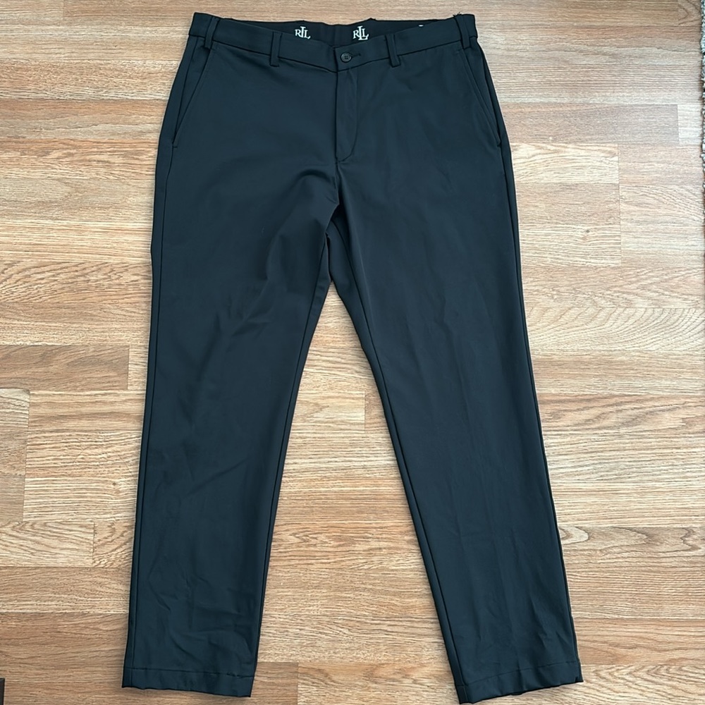 Lauren Ralph Lauren Men Pant Performance Dress Black Nylon Blend 36W x 30L